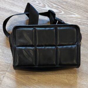 Amanda Uprichard Black Quilted Belt Bag